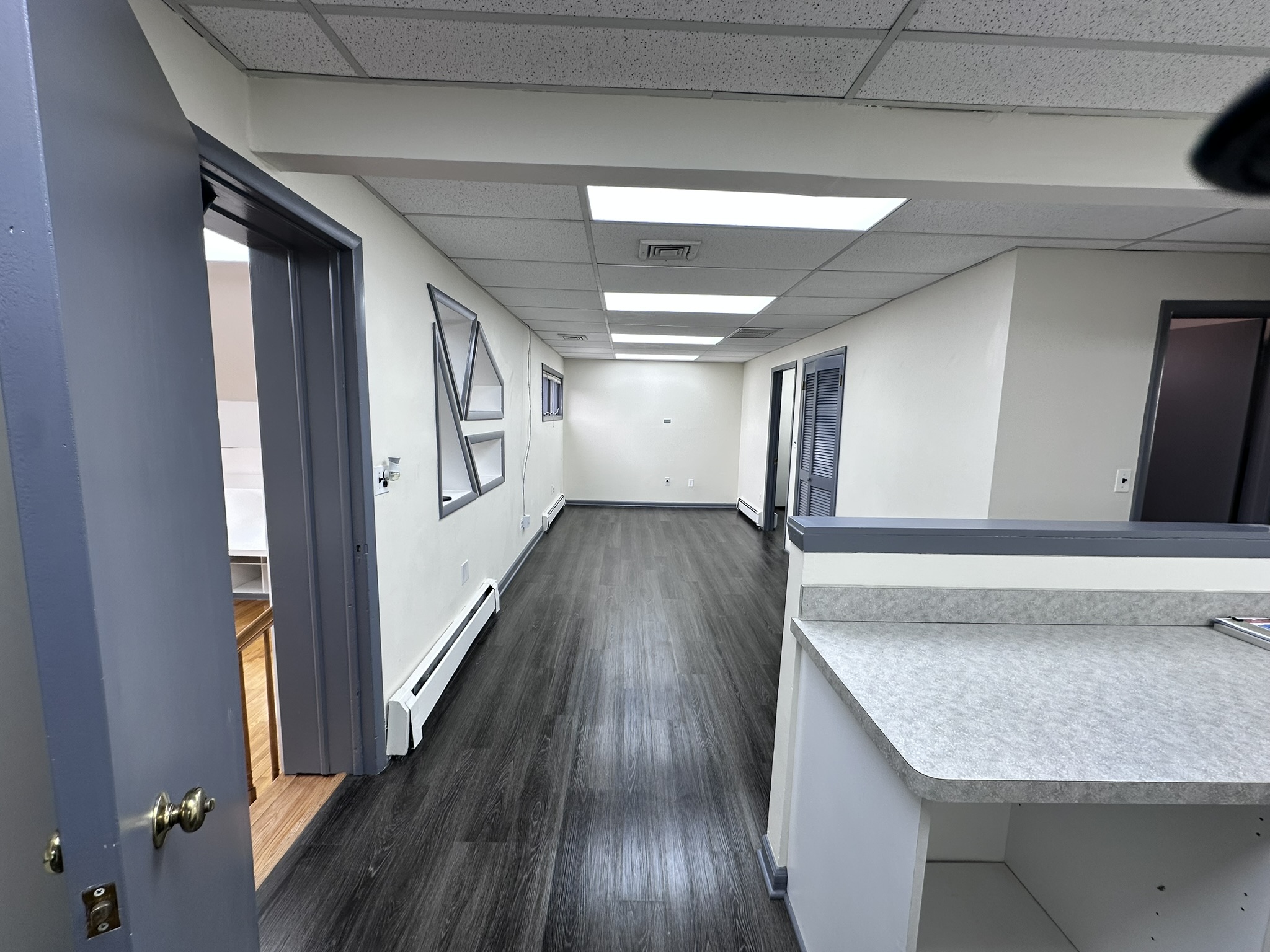 Suite 201 reception area and open office